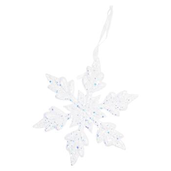 Підвіска ялинкова Сніжинка 10,5 см гліттер арт. WH41163 9245 И938 - купити, ціни на КОСМОС - фото 1