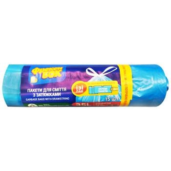 Freken Bok Standard Garbage Bags with Tightening 35l 15pcs - buy, prices for Torba - photo 1