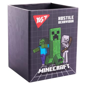 Склянка для письмового приладдя Yes Minecraft 80х80х100мм сірий