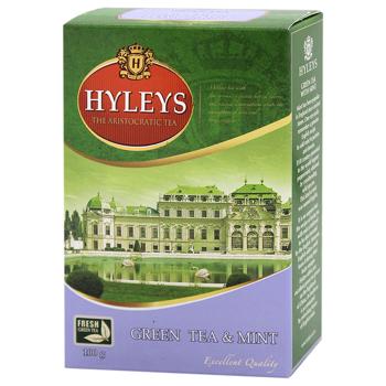 Чай зелений Hyleys листовий з м'ятою 100г