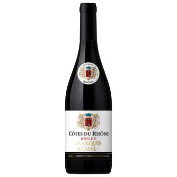 Вино Marquis De Casal Cotes Du Rhone Rouge красное сухое 13,5% 0,75л - купить, цены на Таврия В - фото 1