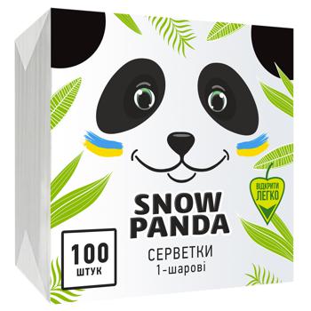 Салфетки Snow Panda однослойные 24см*24см 100шт - купить, цены на КОСМОС - фото 2