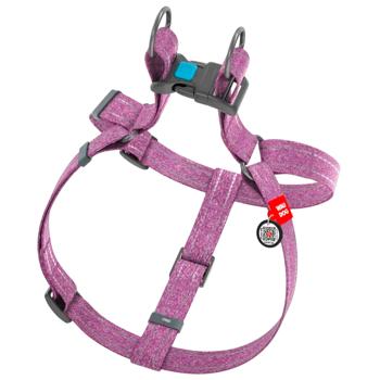 Waudog Re-cotton Reflective Harness for Dogs with QR-Passport 40-55cm / 15mm Purple - buy, prices for MasterZoo - photo 4