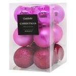 Koopman Set of Christmas Balls 6сm 12pcs Fuchsia