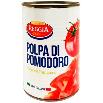 Томати Реджа 400г різані очищені з/б - купити, ціни на Cупермаркет "Харків" - фото 1