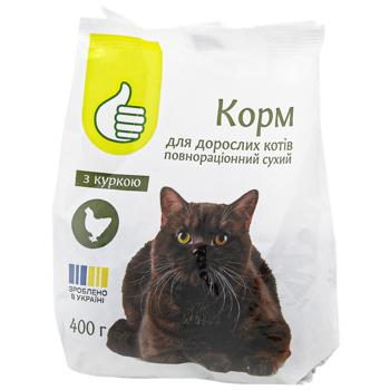 Auchan Dry Food with Chicken for Adult Cats 400g - buy, prices for Auchan - photo 1