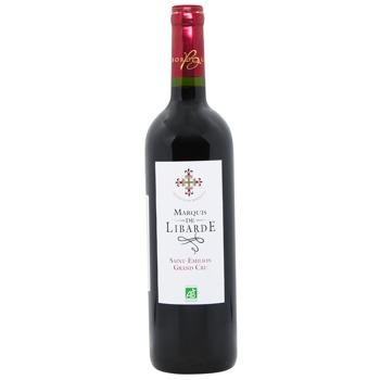 Вино Marquis de Libarde Saint-Emilion Grand Cru красное сухое 12,5% 0,75л - купить, цены на WINETIME - фото 1