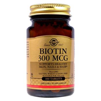 Solgar Biotin 300mcg 100 tablets - buy, prices for Biotus - photo 1