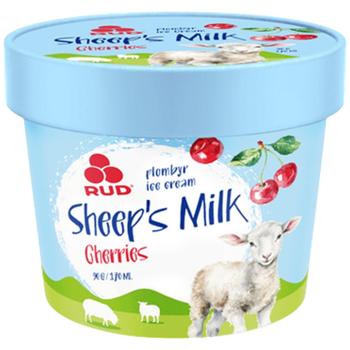 Rud Sheep's Milk Plombir Ice Cream with Cherry 90g - buy, prices for MegaMarket - photo 1