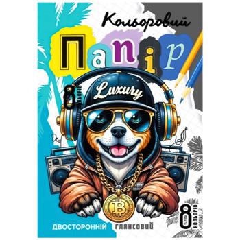 Бумага цветная Fresh двусторонняя глянцевая А4 8 листов в ассортименте - купить, цены на - фото 2