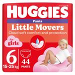 Подгузники-трусики Huggies Little Movers Pants 6 Mega 15-25 кг для девочек 44шт