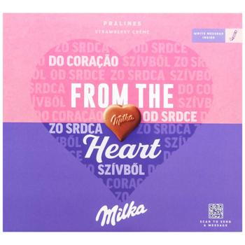 Цукерки Milka з молочного шоколаду з кремово-полуничною начинкою 110г - купити, ціни на КОСМОС - фото 2