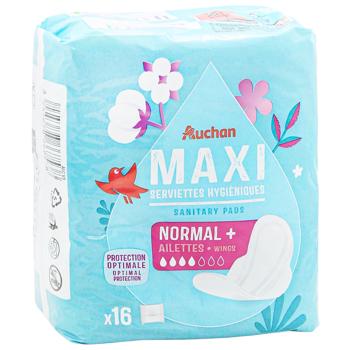 Прокладки гігієнічні Auchan Maxi 16шт - купити, ціни на Auchan - фото 3