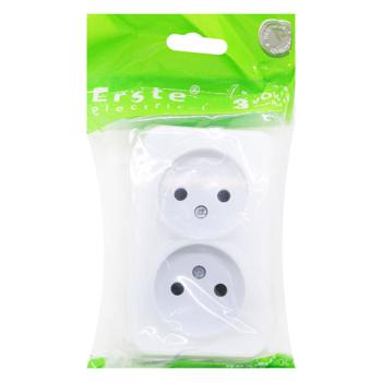 Erste Electric Country White Double Socket without Grounding - buy, prices for Auchan - photo 1