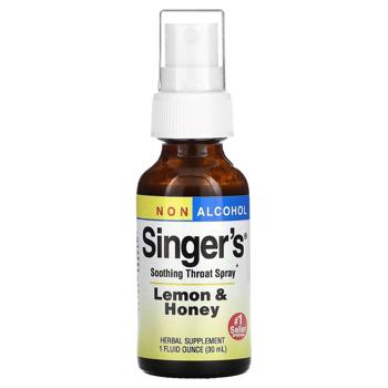Спрей для горла Herbs Etc., Singer's Soothing Throat Spray, Non Alcohol, Lemon & Honey, 30  ml - купити, ціни на Біотус - фото 1