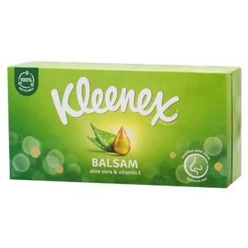 Салфетки косметические Kleenex Balsam 3-слойные 64шт - купить, цены на КОСМОС - фото 1