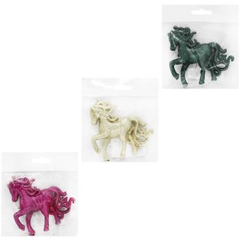 Bezant Glitter Horse Pendant 12cm in assortment