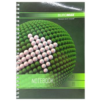 Блокнот Buromax Sphere A5 у клітинку 80 аркушів зелений - купити, ціни на Чудо Маркет - фото 1