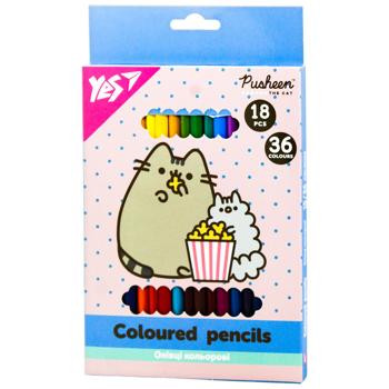 Yes Pusheen Double-sided Colored Pencils 36 Colors 18pcs - buy, prices for METRO - photo 2