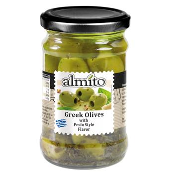 Оливки Almito в рассоле со вкусом песто 320мл