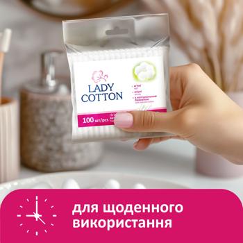 Палочки ватные Lady Cotton в полиэтиленовом пакете 100шт - купить, цены на Auchan - фото 4