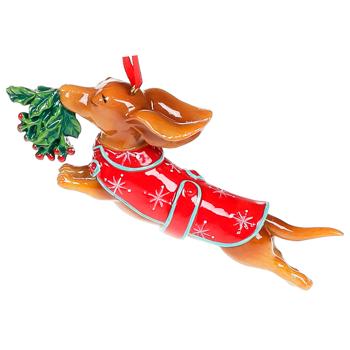 Bona Di Dachshund with Mistletoe Decorative Hanging Figurine 12.5cm - buy, prices for - photo 1