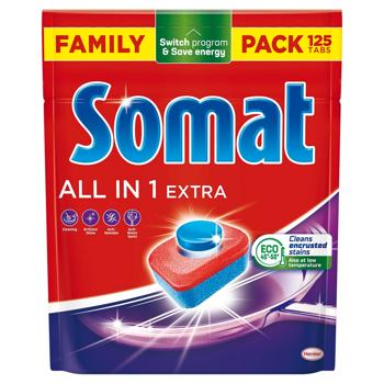 Somat All in One Extra Dishwasher Tablets 125pcs - buy, prices for Tavria V - photo 2