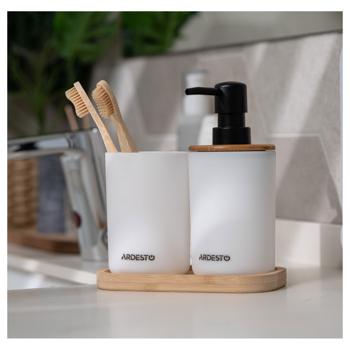 Набор для ванной комнаты Ardesto Minimalism белый 3 предмета 360мл - купить, цены на - фото 4