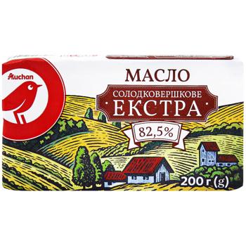 Auchan Extra Sweet Cream Butter 82.5% 200g - buy, prices for - photo 2