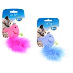 Duvo+ Woolly Mouse with Feathers Toy for Cats 10x6x4cm Color in Assortment