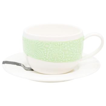 Krauff Garden Collection Cup with Saucer 250ml turquoise - buy, prices for MegaMarket - photo 1