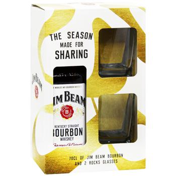 Jim Beam White 40% 0.7l Whiskey + 2 Glasses - buy, prices for WINETIME - photo 3