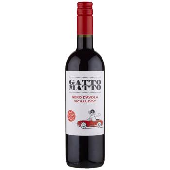 Вино Gatto Matto Nero d'Avola червоне сухе 12,5% 0,75л - купити, ціни на Епіцентр FOOD - фото 1