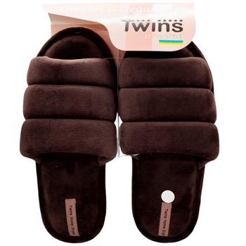 Twins 13813 Plush Chocolate Women's Slippers s.40