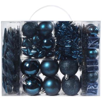 Actuel Set of Blue Christmas Ornaments 80pcs - buy, prices for Auchan - photo 1