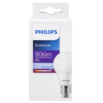 Лампа Philips Ecohome LED 865 UCCA 6500К 806lm E27 8Вт - купить, цены на Таврия В - фото 2
