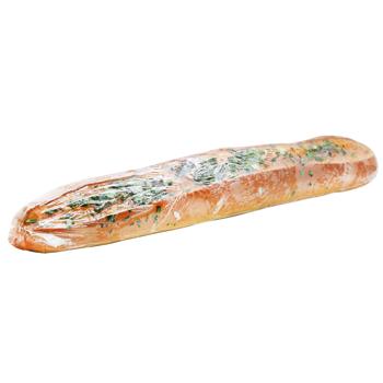 Багет Auchan с чесноком и зеленью 250г - купить, цены на Auchan - фото 1