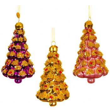 Decoris Christmas Tree Pendant 7x12cm in assortment - buy, prices for METRO - photo 1