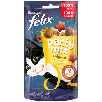 Felix Party Mix Original Cat Snack with Chicken, Liver and Turkey 60g - buy, prices for MasterZoo - photo 1