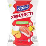 Чипси Люкс рифлені зі смаком Лосося у вершках 125г