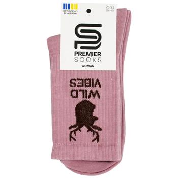 Premier Socks Wild Vibes Women's Crew Socks s.23-25 Pink Powder