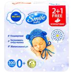 Серветки вологі Smile baby з ромашкою та алое 300шт