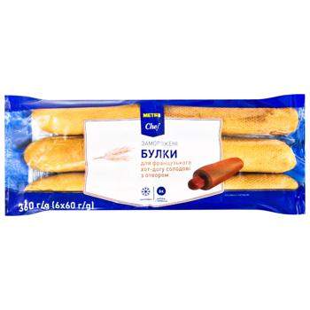 Metro Chef Frozen French Hot Dog Malt Buns with Hle 60g x 6pcs - buy, prices for METRO - photo 1