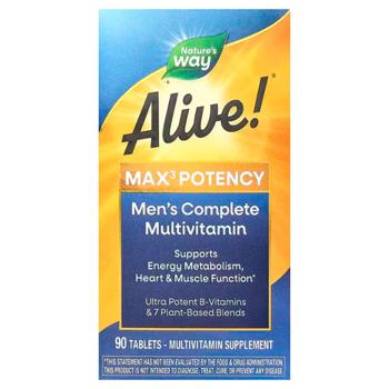 Мультивитамины для мужчин Nature's Way Alive! Max3 Potency 90 таблеток - купить, цены на Biotus - фото 4