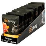 Корм вологий Savory з індичкою та морквою для стерилізованих котів 22шт х 85г