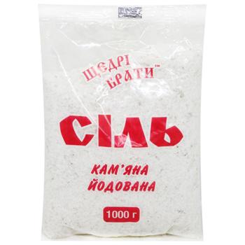 Соль каменная йодированная Щедрые Братья 1кг - купить, цены на МегаМаркет - фото 1