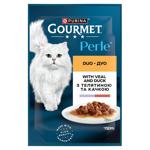 Корм вологий Gourmet Perle Duo з телятиною та качкою для котів 85г