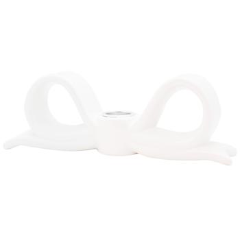 Підсвічник керамічний Бант колір білий 733-791 BONADI 1 шт - купить, цены на WINETIME - фото 2