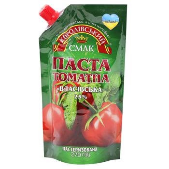 Korolivskyi Smak Vlasivska Tomato Paste 25% 270g - buy, prices for NOVUS - photo 1