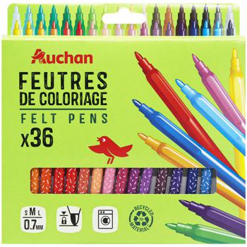 Auchan Colored Felt-Tip Pens Set 36pc - buy, prices for Auchan - photo 1